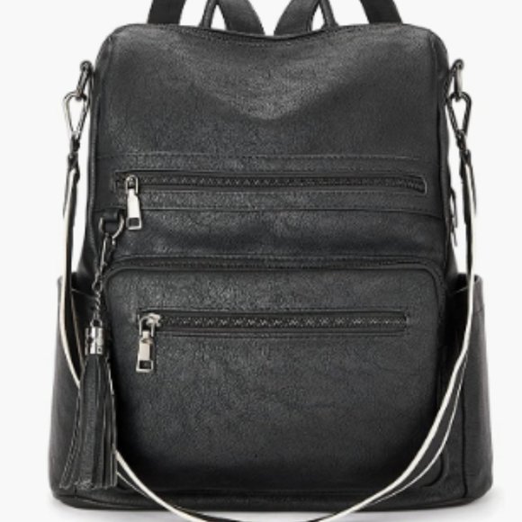 NEW Womens Backpack Vegan Leather with Tassel main image 4
